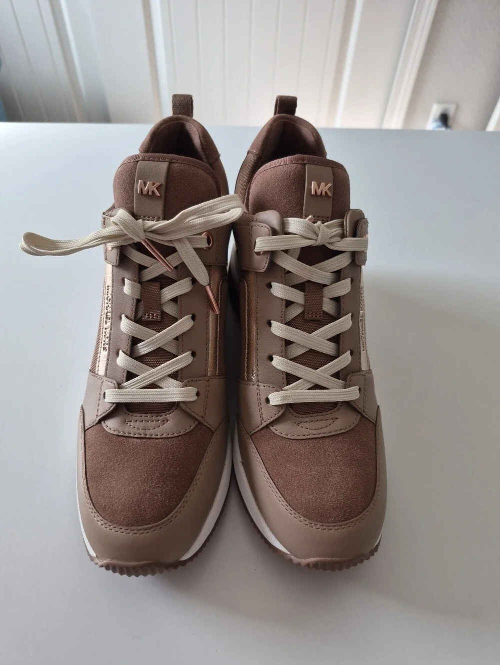 Michael Kors Georgie Trainer Wedge Sneakers Rose Pink Sz 8.5